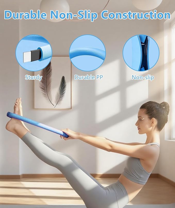 Pilates Ring Set with Adjustable Resistance - Full Body Workout Kit for Women, Portable Travel Bag & Anti-Slip Accessories