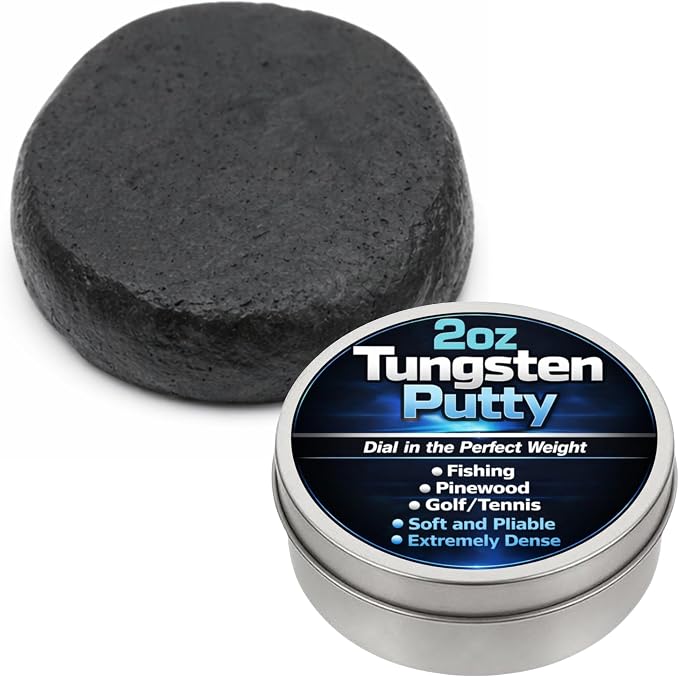 Reaction Tackle Tungsten Putty Weight - for Fishing, Fly Fishing, Pinewood Derby Car, Golf & Tennis - 2 Oz (60g)
