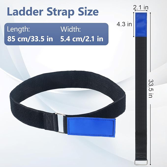 Ladder Rack Tie Down Straps Reusable Straps Adjustable with Nylon Hook and Loop for Ladder RV Truck or Boat 33''x 2’' Pack 8