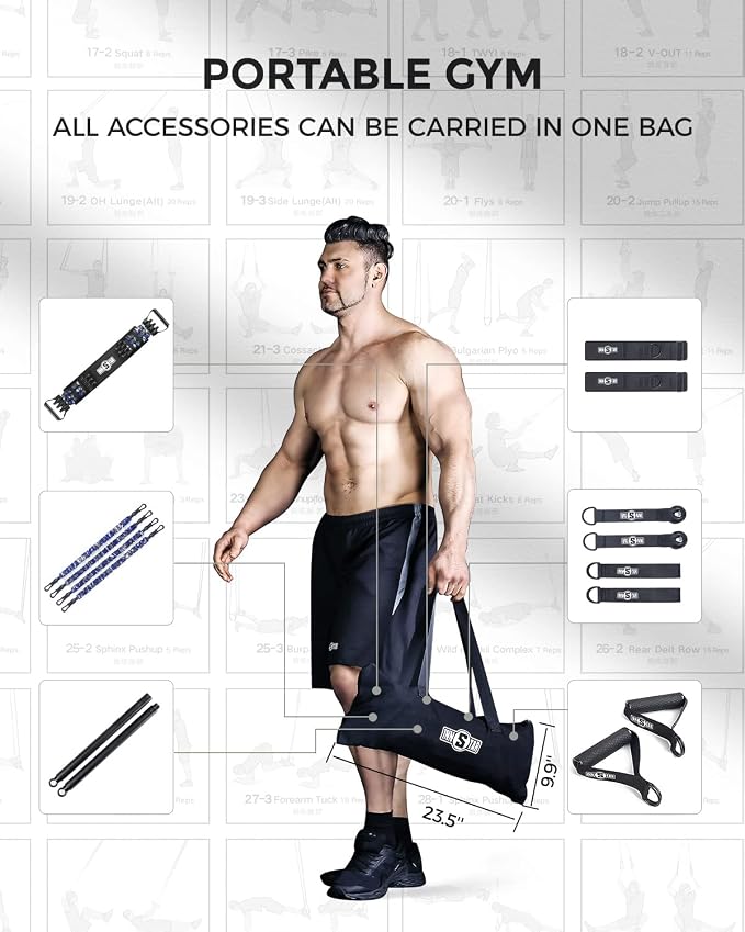 Innstar Multi-Function Resistance Bands for Working Out, Push Up Exercise Bands Resistance Bands Set for Bench Press Gym Equipment, Home Workout, Travel Portabl