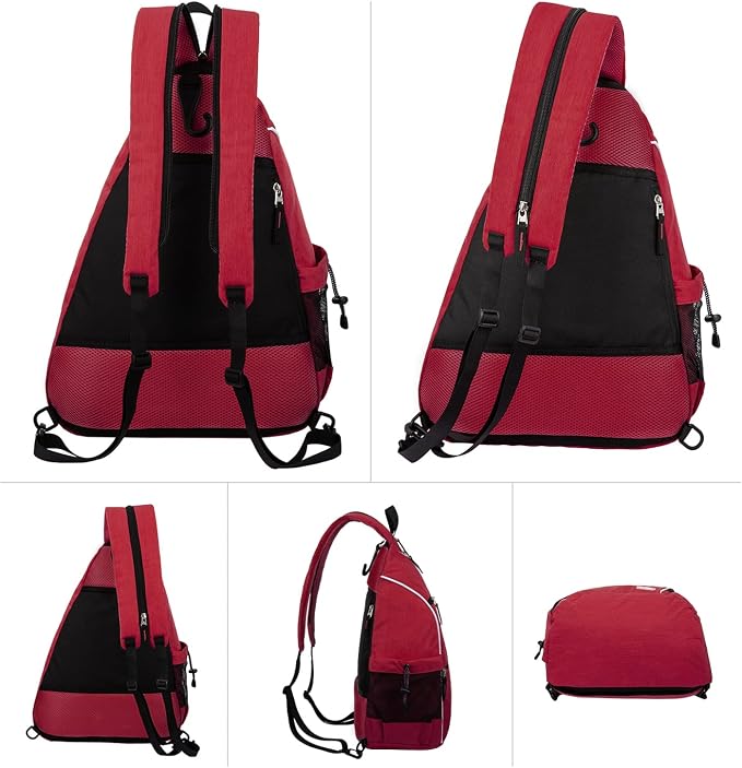 Sucipi Pickleball Bag - Men's & Women's Pickleball Backpack, Adjustable Sling Bag w/Fence Hook/Large Capacity/Safety Pocket