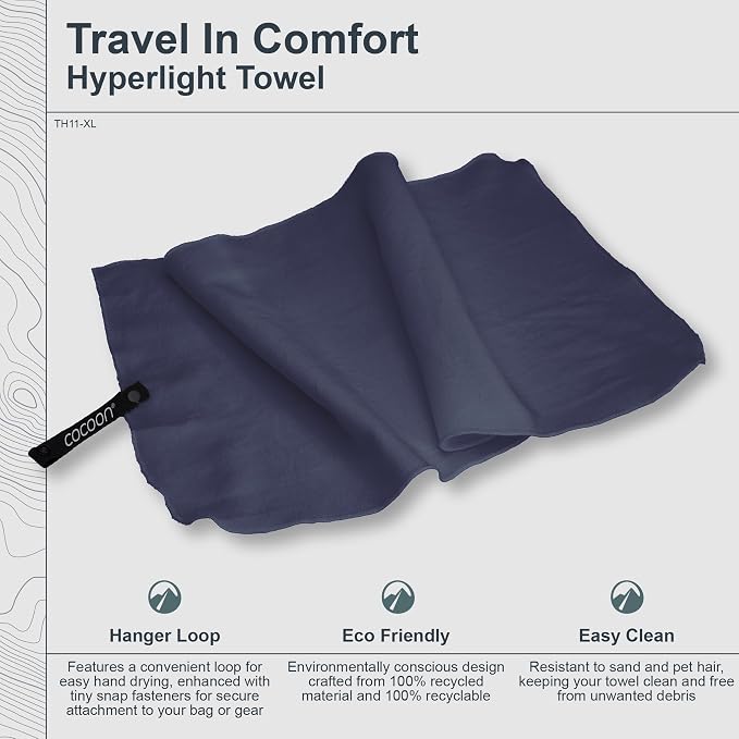 COCOON - Premium - Hyperlight Towel - Lava Grey - Extra Large