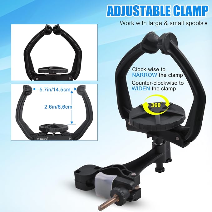 Fishing Line Spooler - Portable Fishing Reel Line Winder Spooling Station System Baitcaster Line Spooler Machine Tool