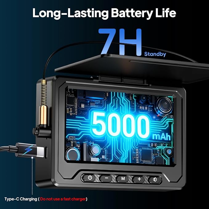 Underwater Fishing Camera, HOPEFOX Fishing Camera with Infrared Night Vision Light, 4.3" IPS Fish Finder with 65ft Cable, Upgraded HD 8 Infrared Lights Lens for Ice Lake Boat Kayak Fishing, Gift