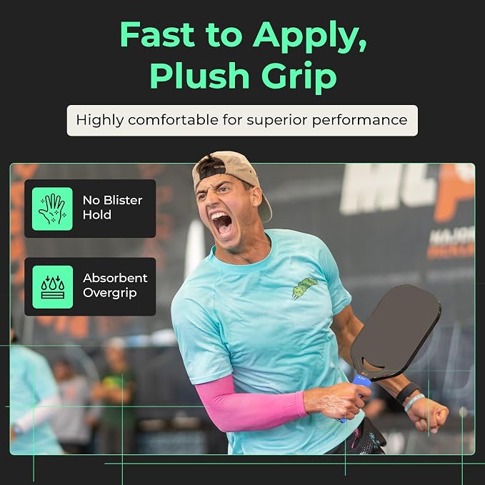 ADV Felttac Pickleball Grip Tape - 3, 6, 12, 30 Pack - Soft, Very Durable, Sweat Absorbing Pickleball Overgrip Tape - Dry & Comfortable Pickleball Paddle Grip Tape - Easy to Use & Easy to Install