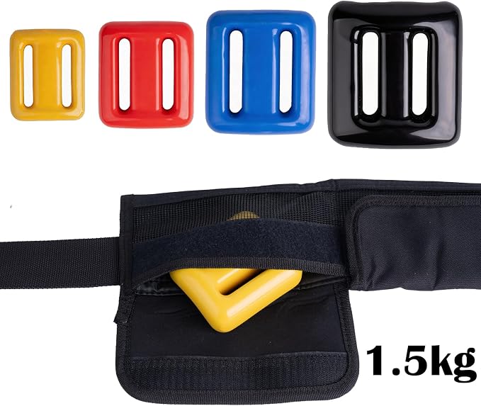 Vinyl Coated Diving Weights-4pcs 1.1-4.4 lbs Dive Weights with 4 Pocket Scuba Weight Belt with Quick Release Buckle,Used for Freediving, Spearfishing & Scuba Diving-Fit for Waist 32" to 52"