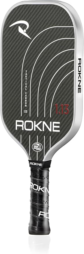 ROKNE Taktical Carbon Series, Pickleball Paddle, 3K Raw Carbon Fiber, Thermoformed Foam Lined Edge, 13MM or 16MM, USAPA Approved Pickleball Racket, High Grit Texture, Max Spin