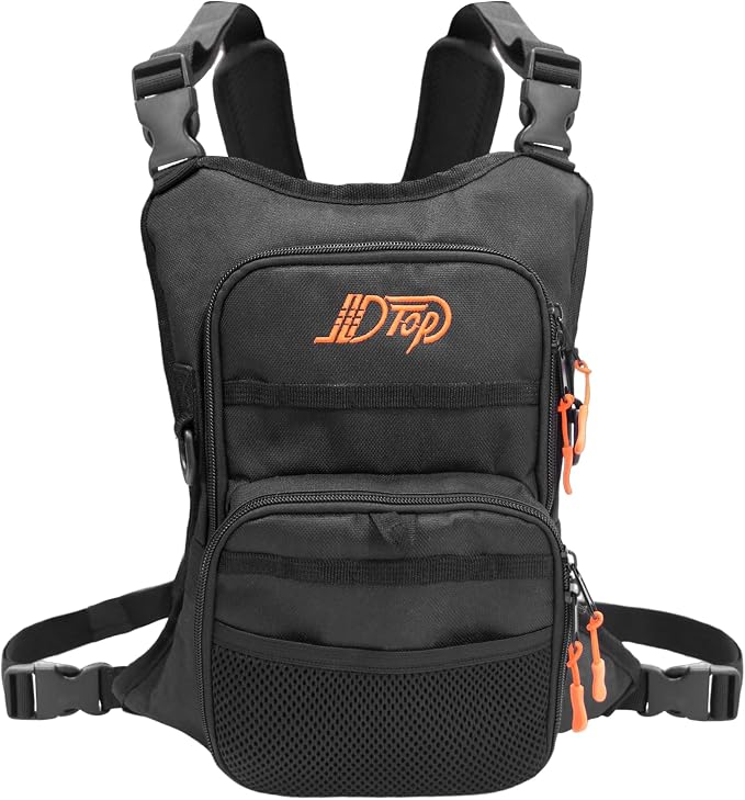 Fishing Chest Pack for Men, Lightweight Fishing Backpack, Fly Boxes Storage Bag (Black)