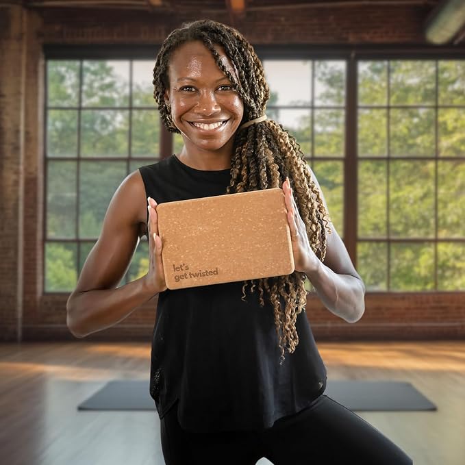 Cork Yoga Blocks 2 Pack – High Density Non Slip with Select Cork Grain for Chip-Resistant Durability | Extra Thick 4” for Support & Stability | Natural, Smooth, and Crumble Free | Body By Yoga