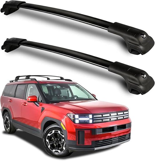 Roof Rack Cross Bars Fit for 2024 2025 2026 Hyundai Santa Fe, 260lbs Heavy Duty Lockable Aluminum Roof Rails, Wide-Grip Crossbars for Cargo, Kayak, Luggage - No Drilling