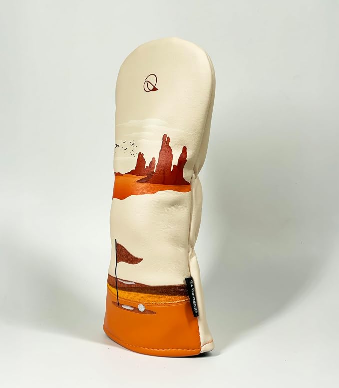 Golf Headcover for Hybrids and Fairway Woods Premium Leather Head Cover. Digitally Printed and Embroidered Design.