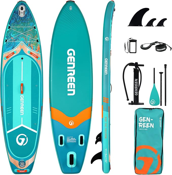 Paddle Board Stand up Paddle Board (Extra Large 11'*33/34") Newly Improved 2 Side Layers 450LBS Quality Inspection×5 (All-Season for JP customers) paddleboards Fishing Family Pet Friendly