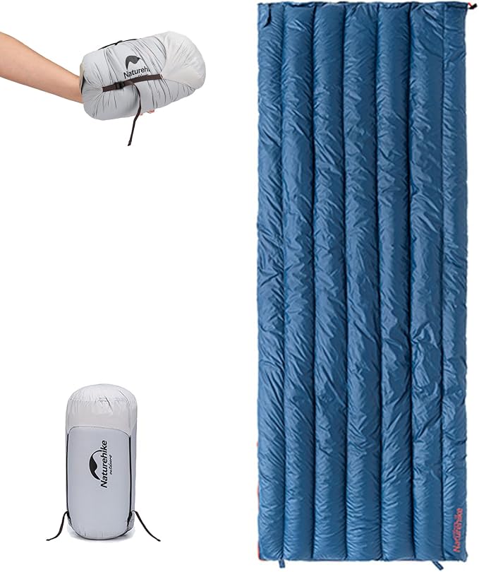 Naturehike Ultralight Down Sleeping Bag for Adults - 85% Down Content & 650 Fill Power Backpacking Sleeping Bag for 42/52℉, Compact, Expendable, Spliceable for Couples, for Hiking Camping Hunting