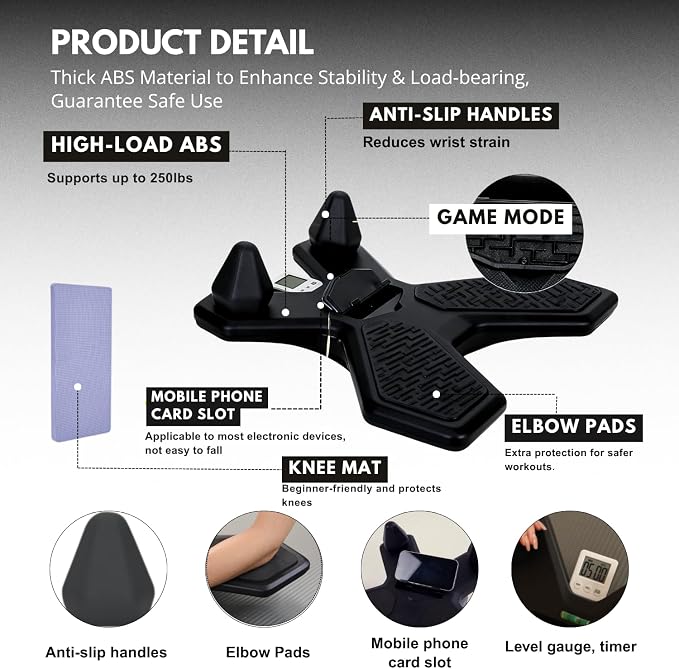 Balance Board for Core Workout, Portable Plank Board Training Equipment, Wobble Balance Board, Adjustable Home Fitness Equipment for Core Strength, Workout Equipment for Full-Body Workouts
