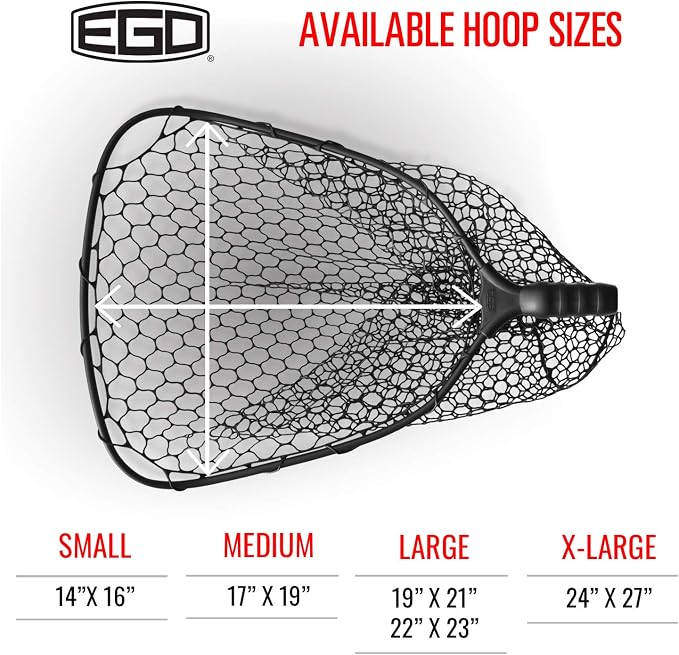 EGO S1 Genesis Modular Fishing Landing Net, Floating Aluminum Handle with Interchangeable Net Head System, Lightweight Kayak & Bank Fishing Net, Minimal Drag Design