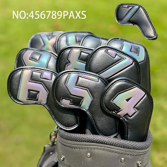 Golf 10pcs/12pcs Thick Synthetic Leather Golf Iron Head Covers Set Headcover Fit All Brands