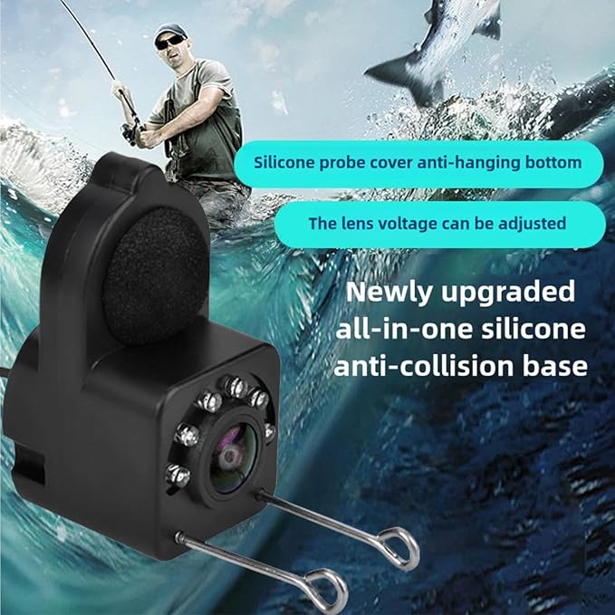 Underwater Fishing Camera with Infrared Night Vision, IP67 Waterproof Portable Fish Finder for Ice Fishing, Kayak, Boat, River & Lake