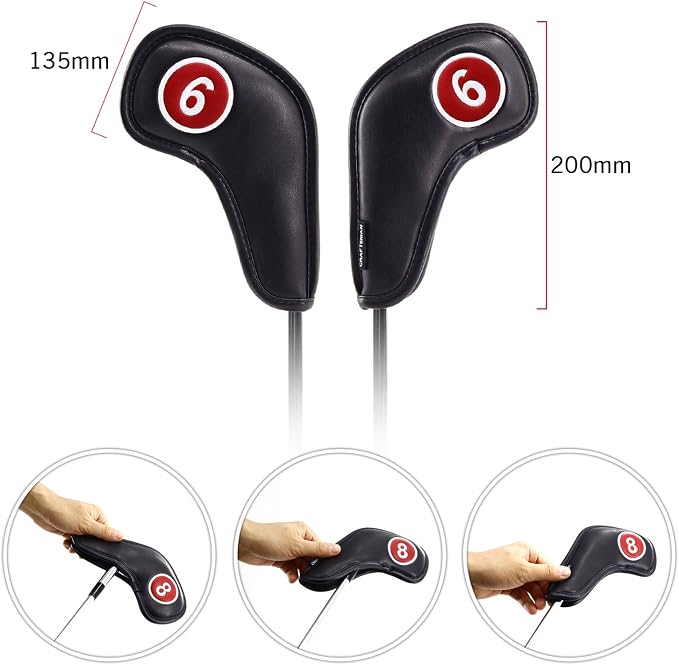 Craftsman Golf Magnetic Iron Headcovers Protective Cover with Large No. Available for Customize Name