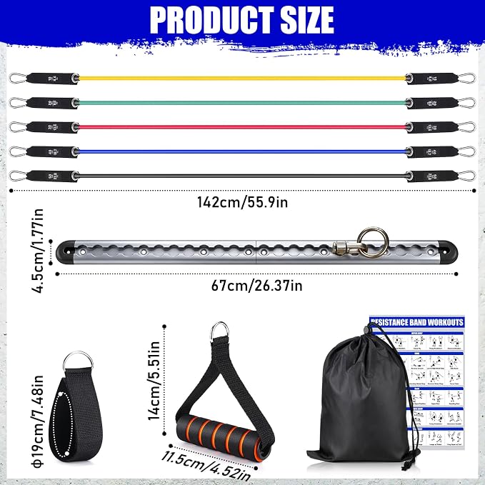 TOBWOLF Resistance Band Wall Mount System, Sturdy Resistance Bands Wall Anchor, Space Saving Home Gym Solution for Strength Training, Wall Mount Workout Anchors Multi-Purpose for Complete Full Body