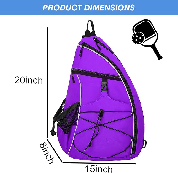 WOLT Pickleball Bag,Crossbody Sling Bags for Women Men,Pickleball Backpack with Fence Hook for Tennis, Racketball