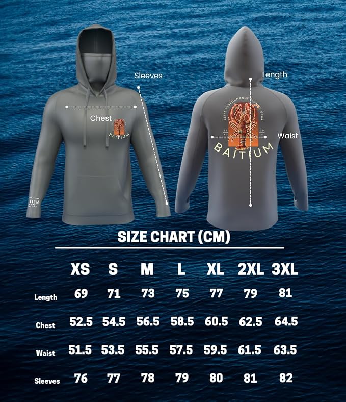 Fishing Shirts for Men,UPF50 Hooded Long Sleeve with Gaiter, Sun Protection Dry Fit Apparel, Face Mask, Fishing Clothes