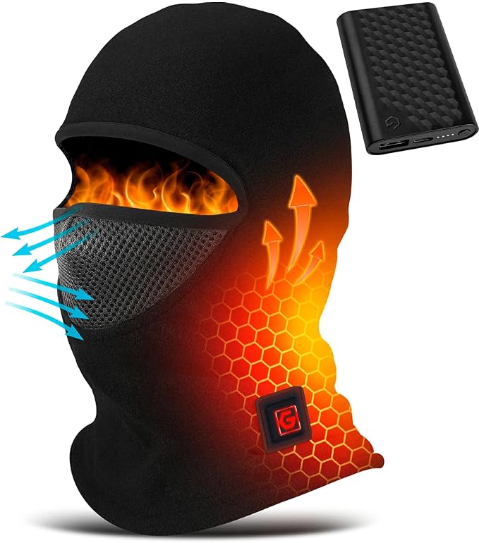 Graphene Heated Balaclava Neck Gaiter Gifts for Men Women Warm Cold Winter Gift for Ski Snowboard Motorcycle