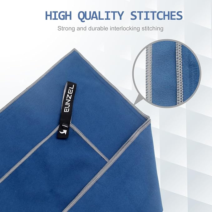 Quick Dry Camping Towel Navy Blue & Grey (Bundle)