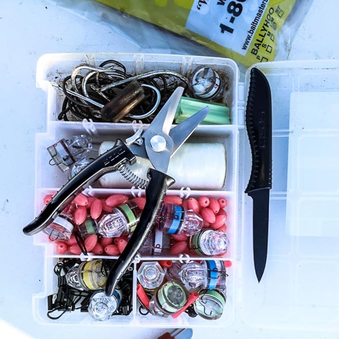 SORD Fishing Scissors - Pro Shears for Monofilament & Fluorocarbon Fishing Line Cutter - Mono Nippers - Titanium Coated 420 Stainless Steel