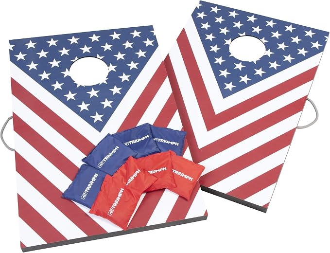 Triumph Sports 2x3 Premium Cornhole Sets - LED Options Available - 8 Bean Bag Toss Bags and Cornhole Boards Included