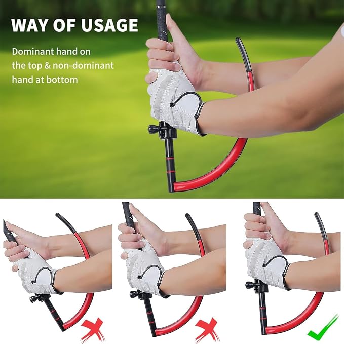 Keenso The Hanger Golf Training Aid, Golf Swing Aids Golf Training Equipment Swing Caddy Golf Swing Trainer Swing Trainer Rubber Improve Swing Posture Curved Portable Swing Training (Black)