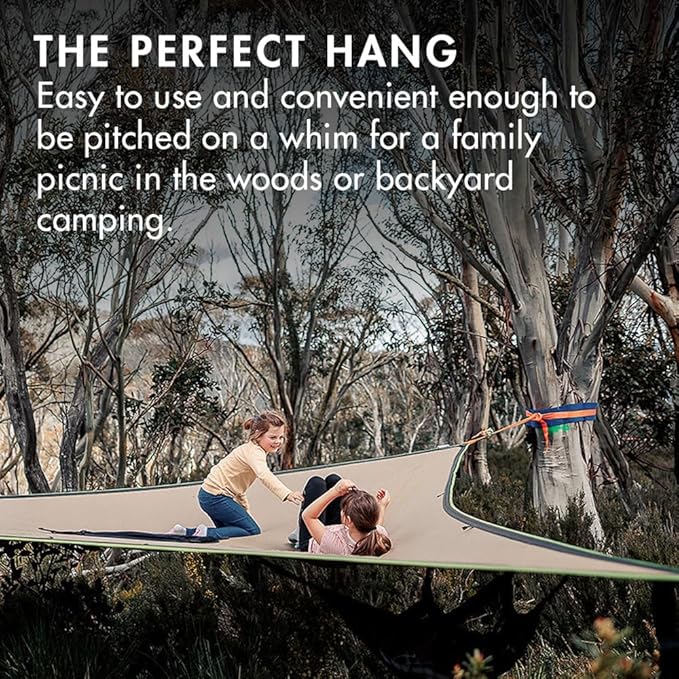 Tentsile Trillium Giant Hammock, The Original Tree Tent Company, 3 Adult Capacity, Anti-Roll, Central Hatch, Ratches and Straps Included, Designed in The UK (3 Person, Fresh Green)