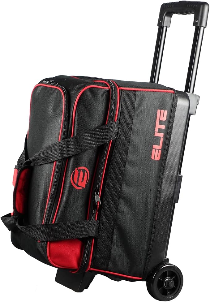 ELITE Basic Bowling Bag Double (2) Ball Roller with Rolling Wheels