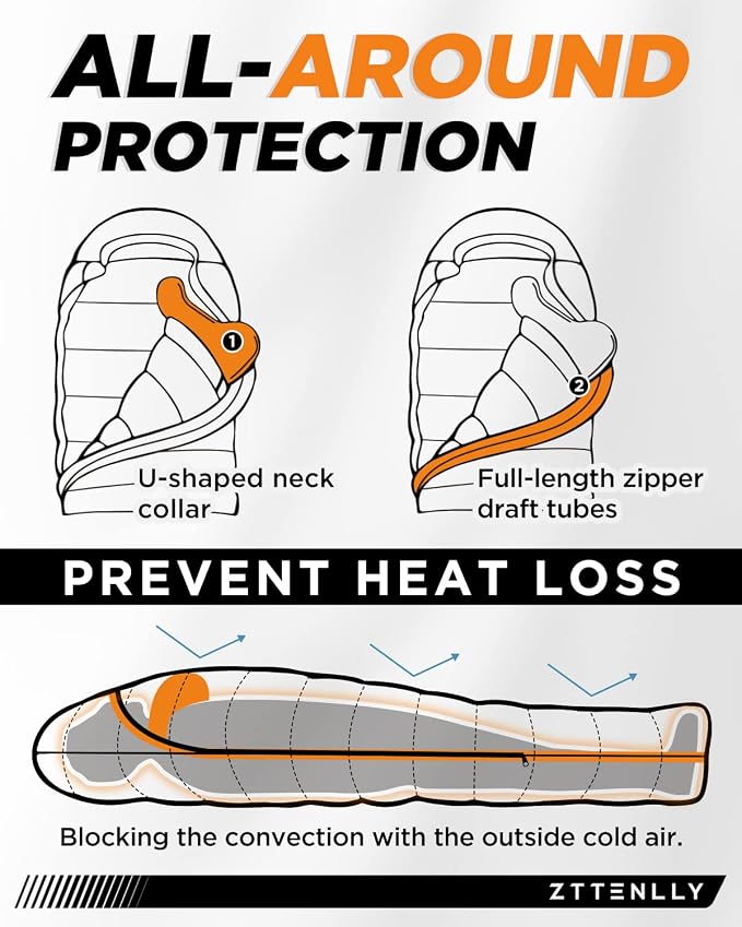 Ultimate 4-Season Down Sleeping Bag for Adults - Lightweight & Compact, 550/600 FP, 0°F to 30°F for Backpacking, Camping & Hiking
