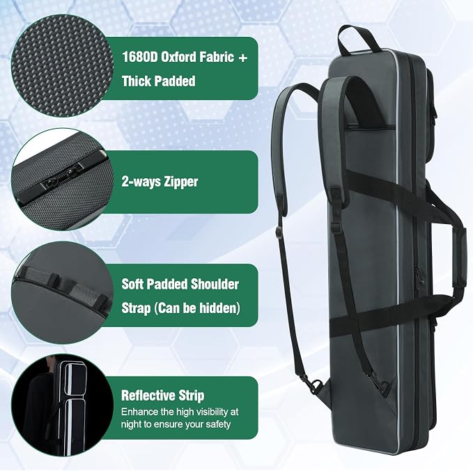 Pool Cue Case 4x5, Pool Cue Carrying Case Soft Padded Billiard Stick Bag with Multi-pocket for 4 Butts and 5 Shafts (1PCS Grey + 1PCS Purple)