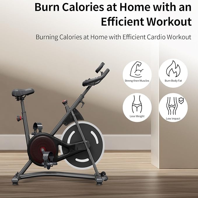 Stationary Bikes,Exercise Bikes,Adjustable Professional Exercise Bikes for Home, Efficient Workout Bike with Smartphone Mount & Digital Pulse Display