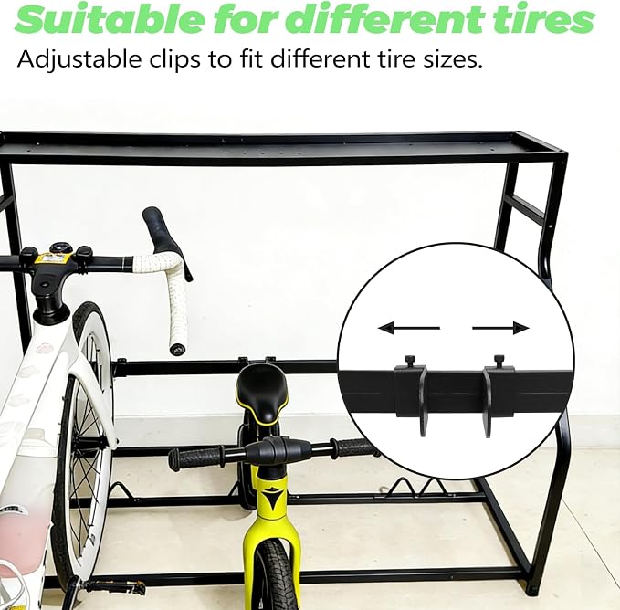 3 Bike Floor Stand, Heavy Duty Bicycle Storage Rack for Garage, Freestanding Bike Parking Station for Road Mountain Bike, Space Saving Indoor Organizer