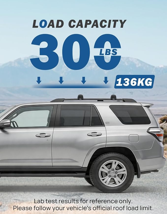 JOYTUTUS 300lbs Lockable Roof Rack Cross Bars Compatible with Toyota 4Runner 2025-2026, Heavy Duty Anti-Theft Aluminum Roof Rails Crossbars