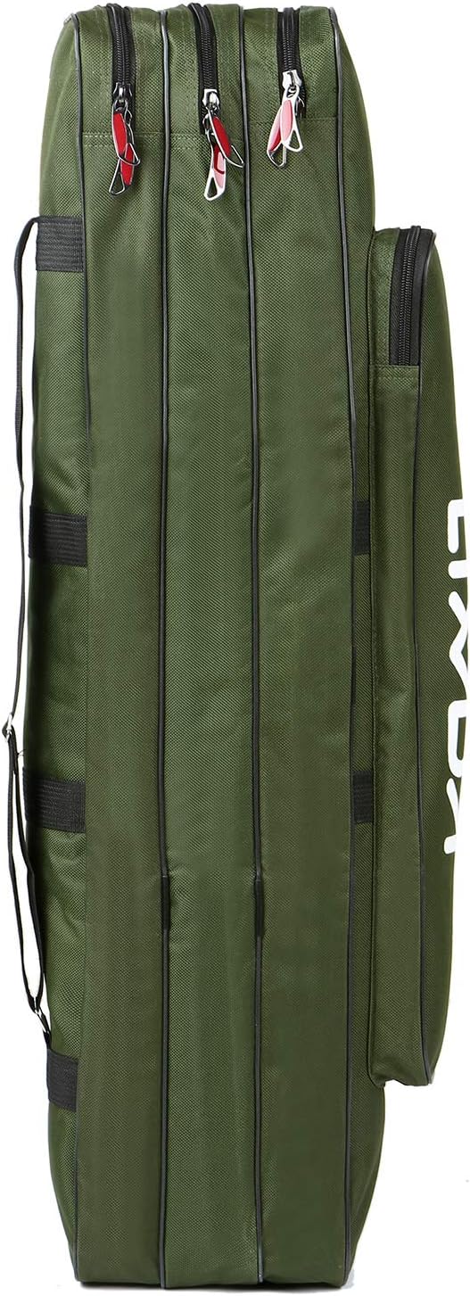 Lixada Fishing Rod Case - 3 Layers Oxford Bag, Portable Folding Carrier for Rods and Reels, Tackle Storage Travel Bag, 90cm/120cm/150cm Optional