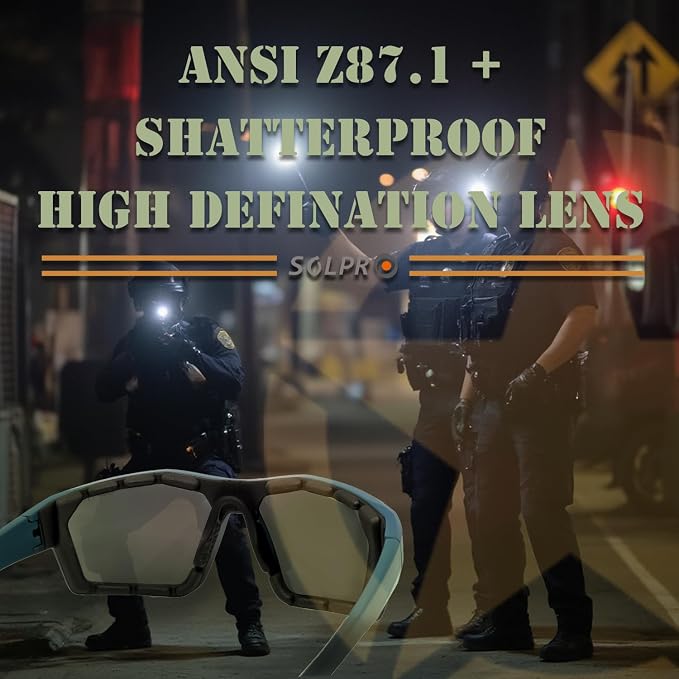 ANSI Z87.1+ Safety Sunglasses, Impact Resistant with EVA Foam, Anti-Fog Windproof for MTB, Cycling, Shooting, Work