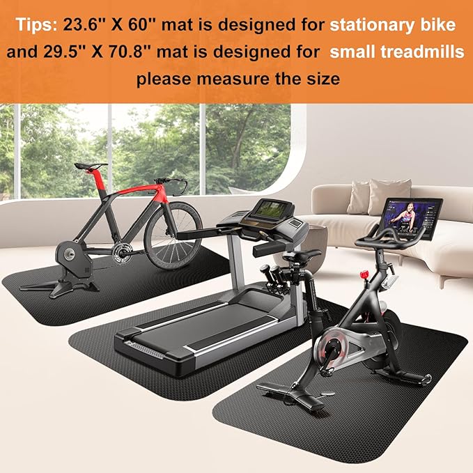Treadmill Mat,Bike Mat,Stationary Bike Mat,Foldable Treadmill Mat for Hardwood Floors and Carpet.for Exercise Bike,Exercise Equipment Indoor Cycles,Rowing Elliptical
