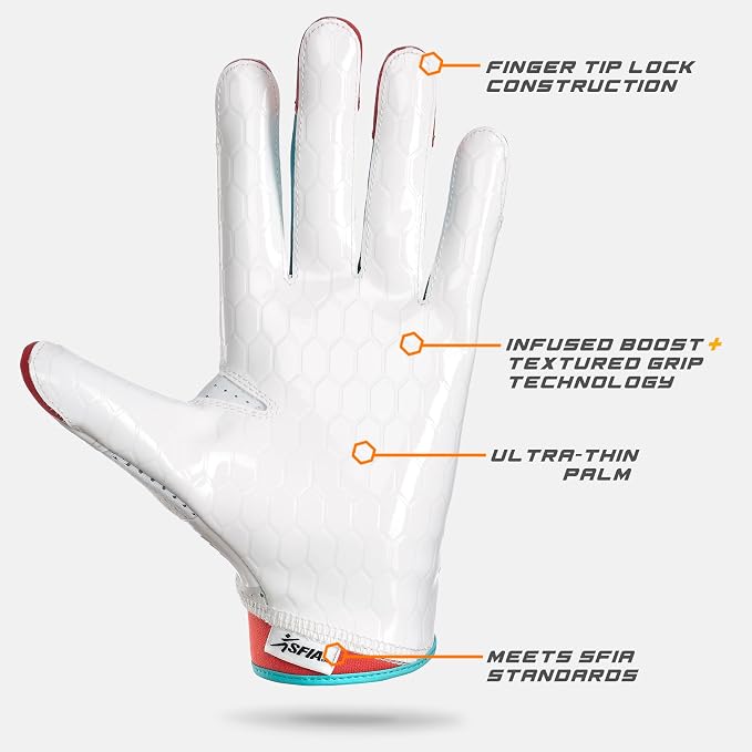 Grip Boost DNA 2.0 Football Gloves with Engineered Stick - Adult Sizes