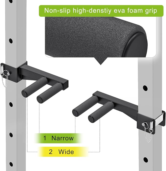 Nordic Hamstring Curl Attachment, Dip Bar, Belt Squat & Safety Spotter Arms for 2"x2" & 3"x3" Power Racks, Home Gym Strength Training Accessories