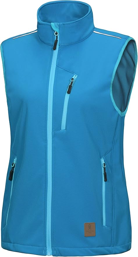 Little Donkey Andy Women's Fleece Lined Softshell Vest Lightweight Windproof Sleeveless Jacket for Hiking Outdoor Travel Golf
