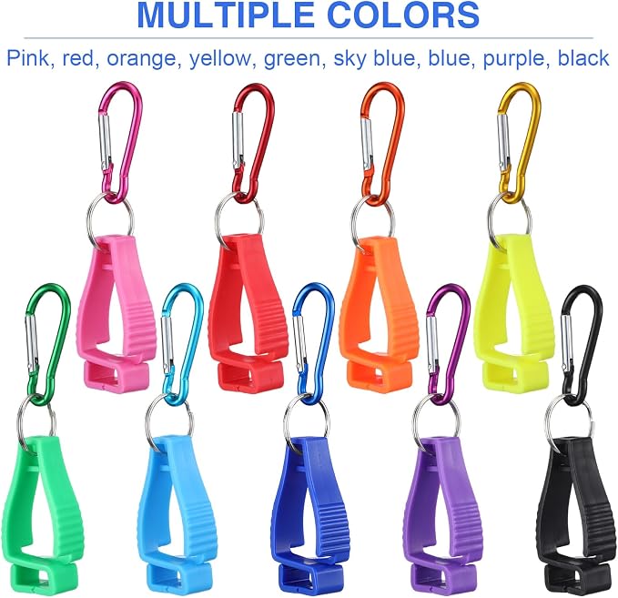Leinuosen 72 Pcs Multicolored Glove Holder Clips Bulk for Work Large Glove Holder Clips Safety Gloves Keepers for Worker Construction Tool Belts Hard Hats