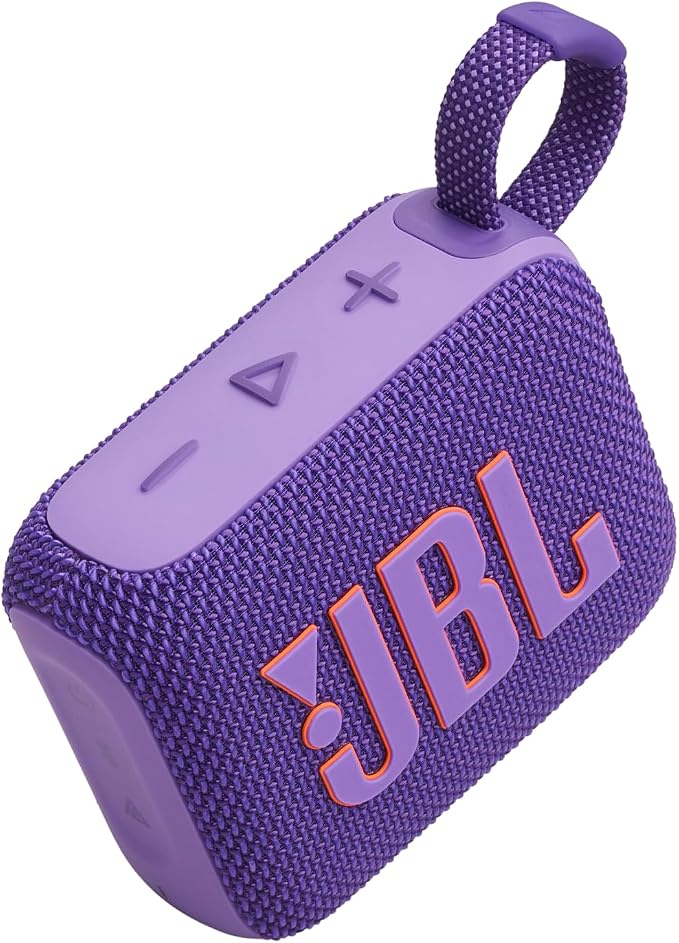JBL Go 4 - Ultra-Portable, Waterproof and Dustproof Bluetooth Speaker, Big JBL Pro Sound with Punchy bass, 7-Hour Built-in Battery, Made in Part with Recycled Materials (Purple)