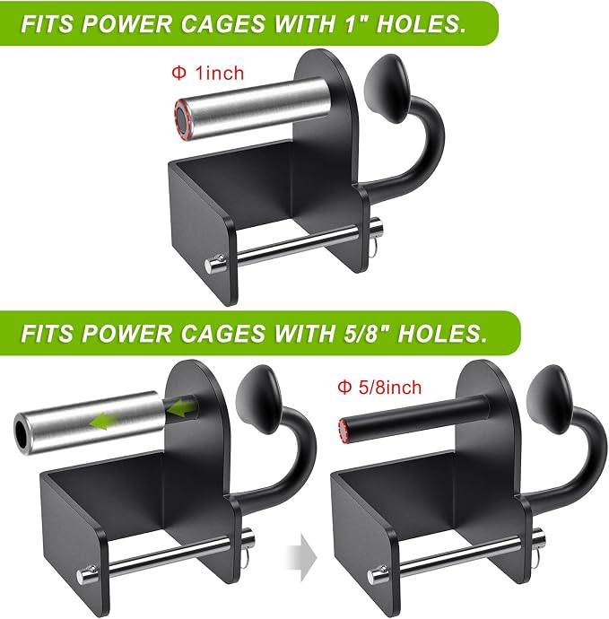 Nordic Hamstring Curl Attachment, Dip Bar, Belt Squat & Safety Spotter Arms for 2"x2" & 3"x3" Power Racks, Home Gym Strength Training Accessories