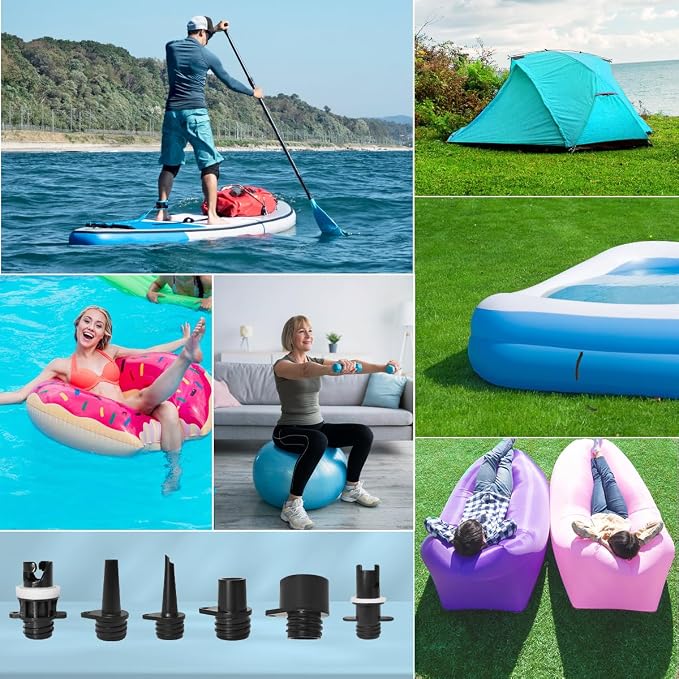 FBSPORT Paddle Board Pump Rechargeable 20PSI SUP Pump, Portable Electric Air Pump Quick Inflate & Deflate SUP Air Pump for Stand Up Paddle Boards, Kayak, Tent