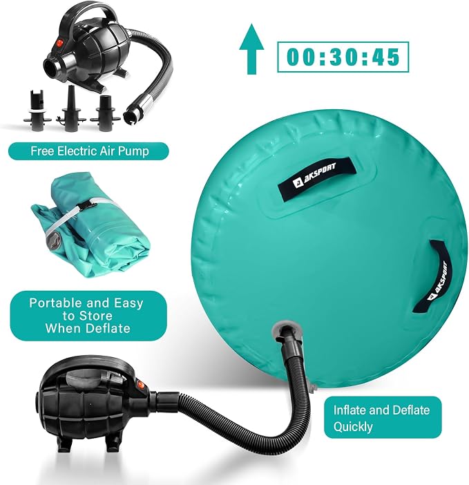 AKSPORT Air Roller Gymnastics Air Barrel for Backbends and Back Handsprings Exercise Training with Electric Air Pump for Home Use/Yoga/Cheerleading/Tumbling/Back Walkovers