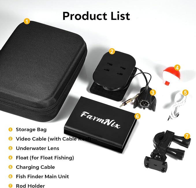 4.3inch Underwater Fishing Camera,65ft Cable 220° Ultra Wide Angle 21pcs IR Lights with Night Vision,Portable Storage Bag,5000mAh Fish Finder for Ice Fishing,Lake,Boat,Kayak
