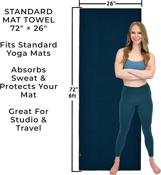 Tatago Yoga Mat Towel Non Slip for Hot Yoga. Our Hot Yoga Towel is Thicker, More Absorbent, and a Perfect Hot Pilates Mat Towel. 400GSM Microfiber Quick-Dry!